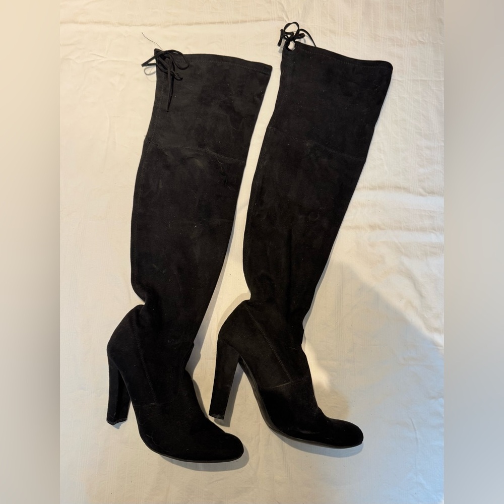 Steve Madden Black Over-the-Knee Heeled Boots
